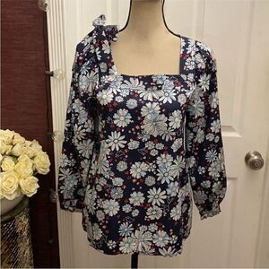 Claudie Pierlot Floral Navy Blue Women's Top, S